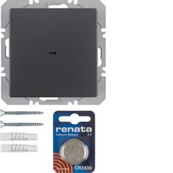 KNX-RF vlakkewandzend. 1-v, batterij, berker Q.1/Q.3/Q.7, antraciet